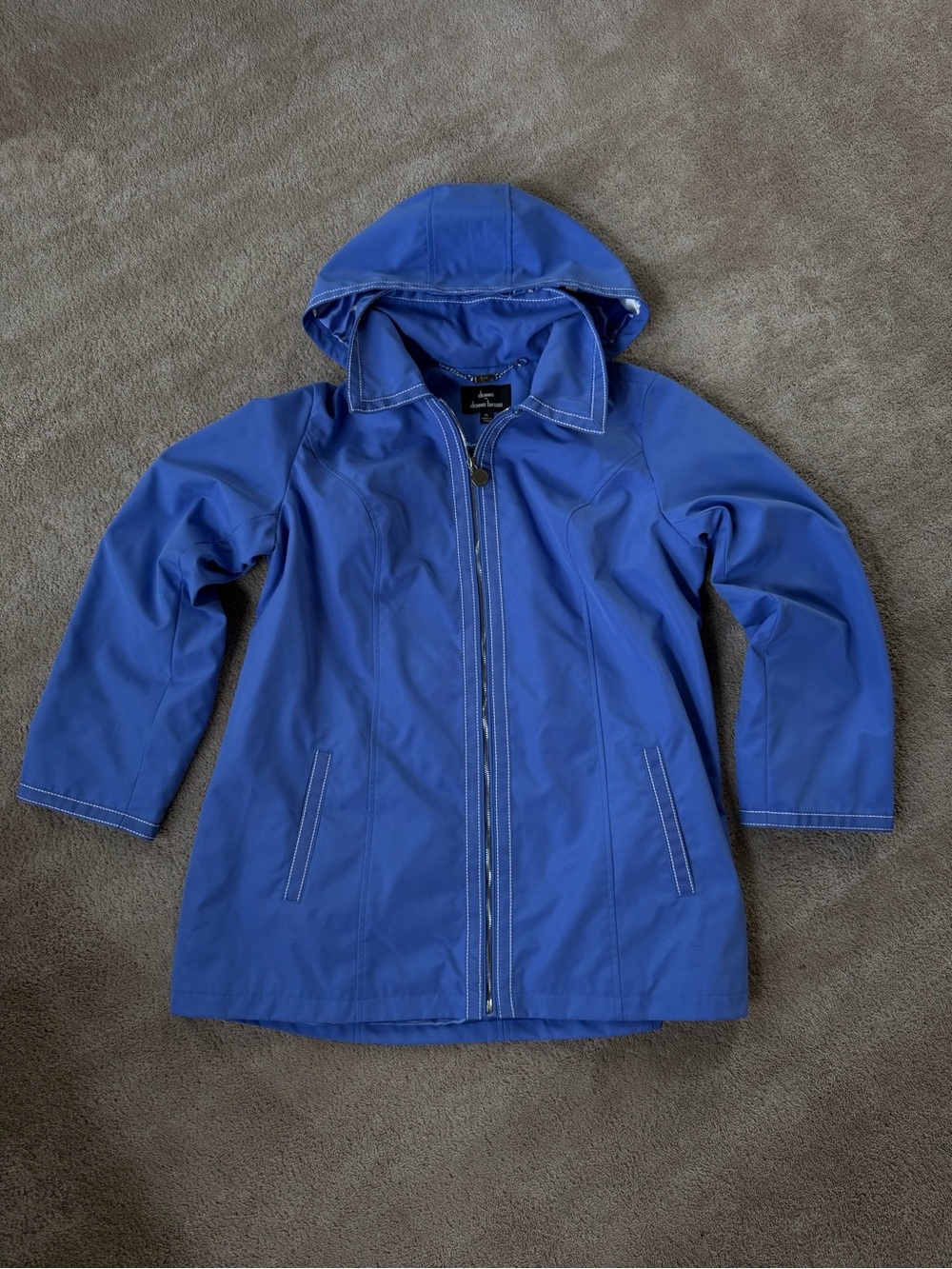 dennis basso Girls' Hooded Royal Blue Raincoat